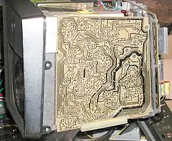 Image 2Right side view, housing removed, one of its printed circuit boards exposed (courtesy: Richard Diehl) (from History of videotelephony)