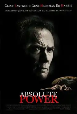 An angry man looks to the viewer while the US Secret Service logo and a dead woman appear at the bottom with the film's title