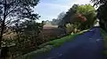 View from the D54 of Puypéroux Abbey