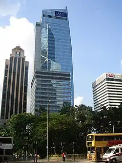 Westerly view of AIA Central in August 2006, Ritz Carlton on the left