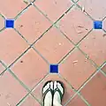 Tile outside the Plummer Park auditorium.