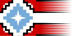 Flag painted on the fresco "Young Lautaro" by Pedro Subercaseaux in 1946.