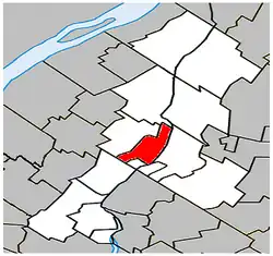 Location within La Vallée-du-Richelieu RCM