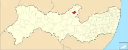 Location of Ingazeira in Pernambuco