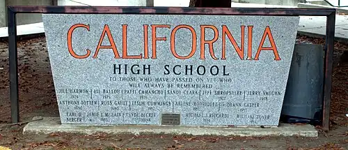 Memorial sign