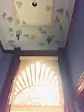 Handpainted ceiling details inside El Miradero.