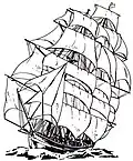 Skysail is the highest on the main (middle) mast.