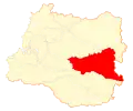 Map of the Futrono commune in Los Ríos Region