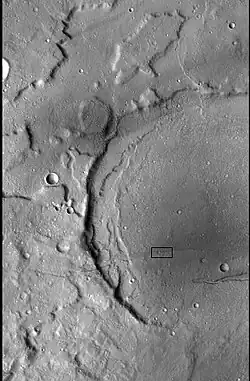 CTX image showing the context for the next image of a fault