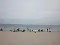 The seaside scenery.