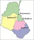 Map of the Dagestan ASSR in 1953