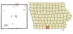 Location of Weldon, Iowa