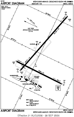 Location of Mérida International Airport