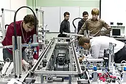 Photo of students in a laboratory at the Saint Petersburg State Polytechnical University