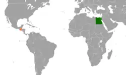 Map indicating locations of Egypt and Guatemala