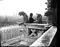 Thiollier's daughter Emma&nbsp;[fr], a sculptor and painter, working at Notre Dame (1907).