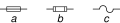 IEC fuse (b), equivalent symbols (a,&nbsp;c) (IEEE Std 315-1975)