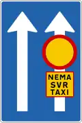 Lane directions and restriction (bus lane on right)