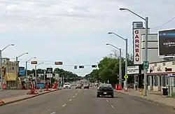 Looking south along 109 Street in Garneau