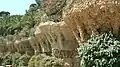 Terrace retaining walls