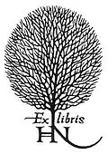 Jacques Hnizdovsky's own bookplate, 1972