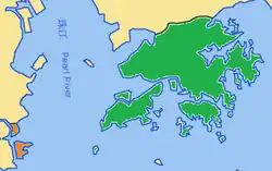 Map indicating locations of Hong Kong and Macau