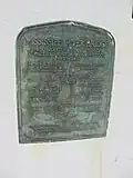 Plaque commemorating the construction of the Intercity Bridge on the St. Paul side.