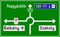 Premilinary direction indicator on major road