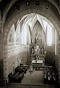 Tábor main church after reconstruction by Josef Mocker with new pseudo-gothic altair