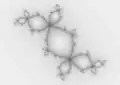 Gray levels indicate the speed of convergence to infinity or to the attractive cycle