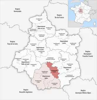 Location within the region Centre-Val de Loire