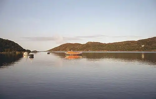 Loch Inver from the west, the inner sea loch