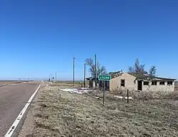 Looking east along State Highway 116 in Lycan
