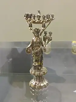 Tutela figurine with images of the seven days of the week - 14&nbsp;cm high