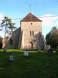 The church seen from the road