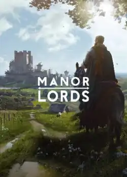 Poster of a drawing of a man on a horse riding towards a castle