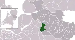 Highlighted position of Olst-Wijhe in a municipal map of Overijssel