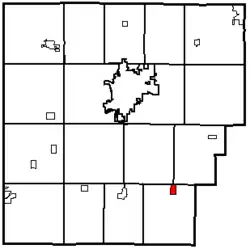 Location within Hancock County