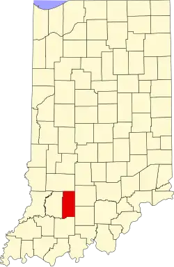 State map highlighting Martin County