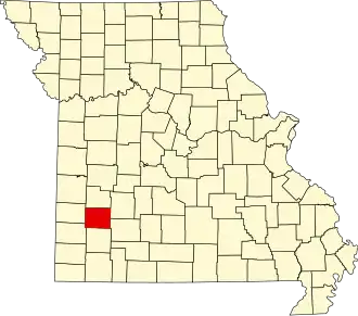 A state map highlighting Dade County in the southwestern part of the state.