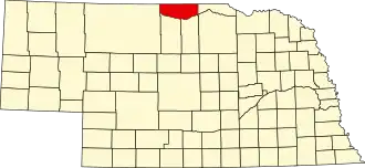 State map highlighting Keya Paha County