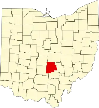 State map highlighting Fairfield County