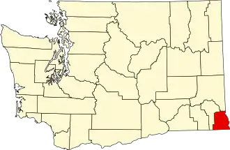 State map highlighting Asotin County