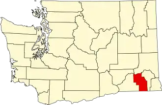 State map highlighting Columbia County