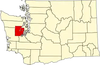 State map highlighting Mason County