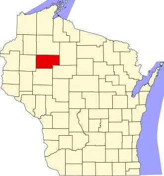 State map highlighting Rusk County