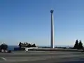 Obelisk and World War II Memorial on the banks of Volga River