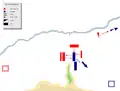 Carthaginian right wing and cavalry routed followed by a three prong attack on Carthaginian center.