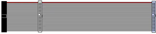 Ribbon cable with three connectors
