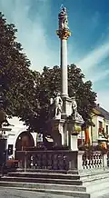 Holy trinity column created in 1713-14 by Elias Hügel.